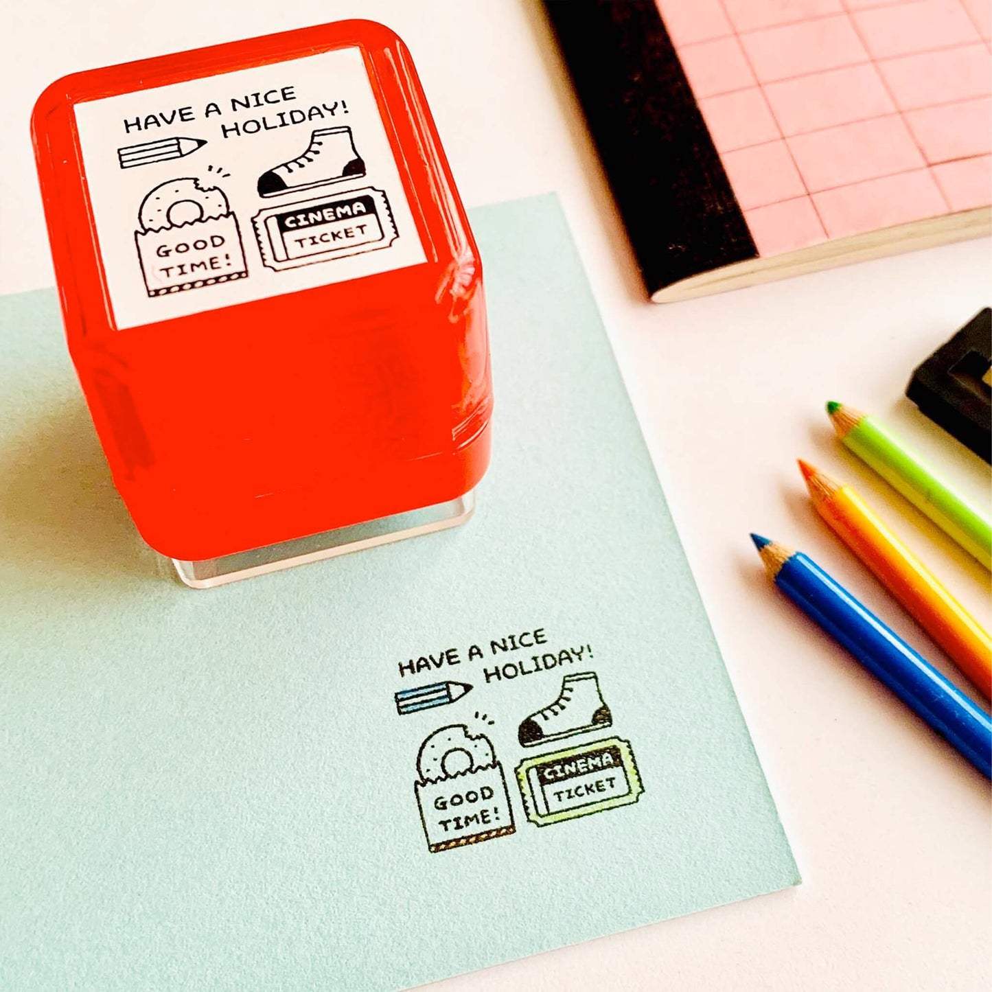 SANBY × Eric Small Things Pre - inked Stamp - Nice Holiday - Pre - inked Stamps