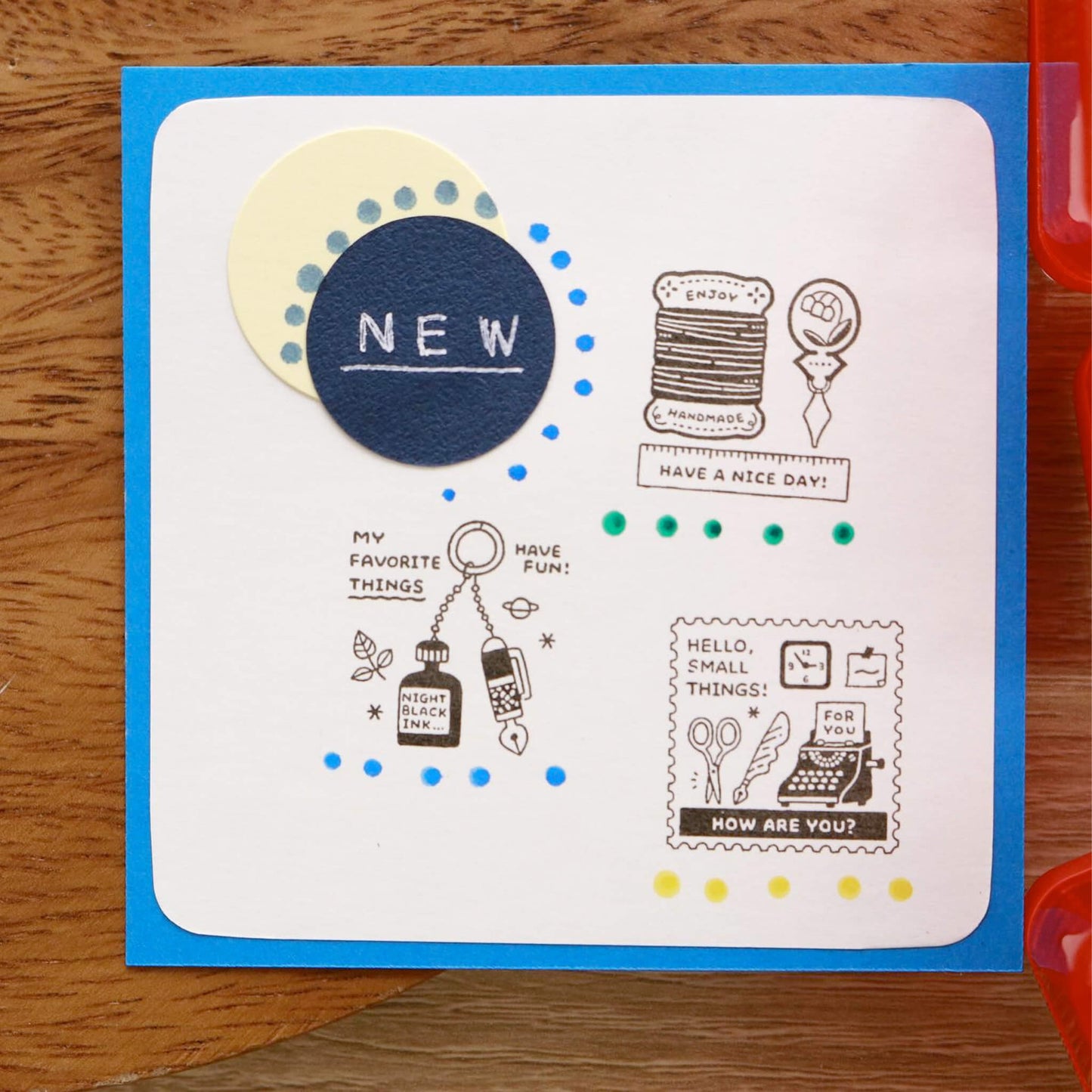 SANBY × Eric Small Things Pre - inked Stamp - Seal Sewing Set - Pre - inked Stamps