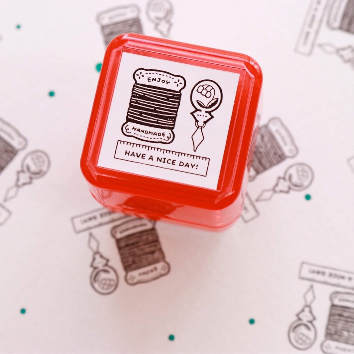 SANBY × Eric Small Things Pre - inked Stamp - Seal Sewing Set - Pre - inked Stamps
