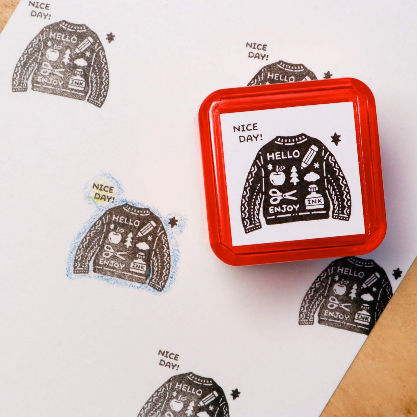 SANBY × Eric Small Things Pre - inked Stamp - Sweater - Pre - inked Stamps