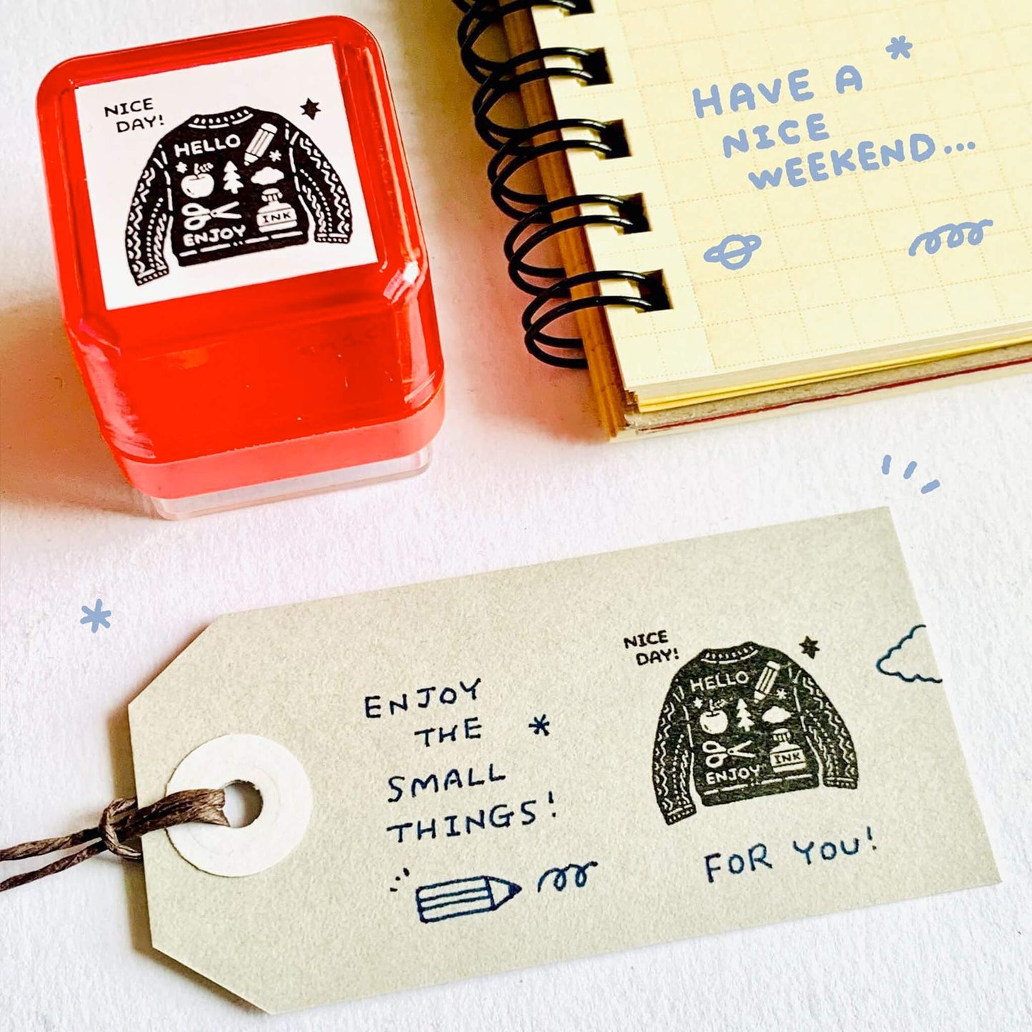 SANBY × Eric Small Things Pre - inked Stamp - Sweater - Pre - inked Stamps
