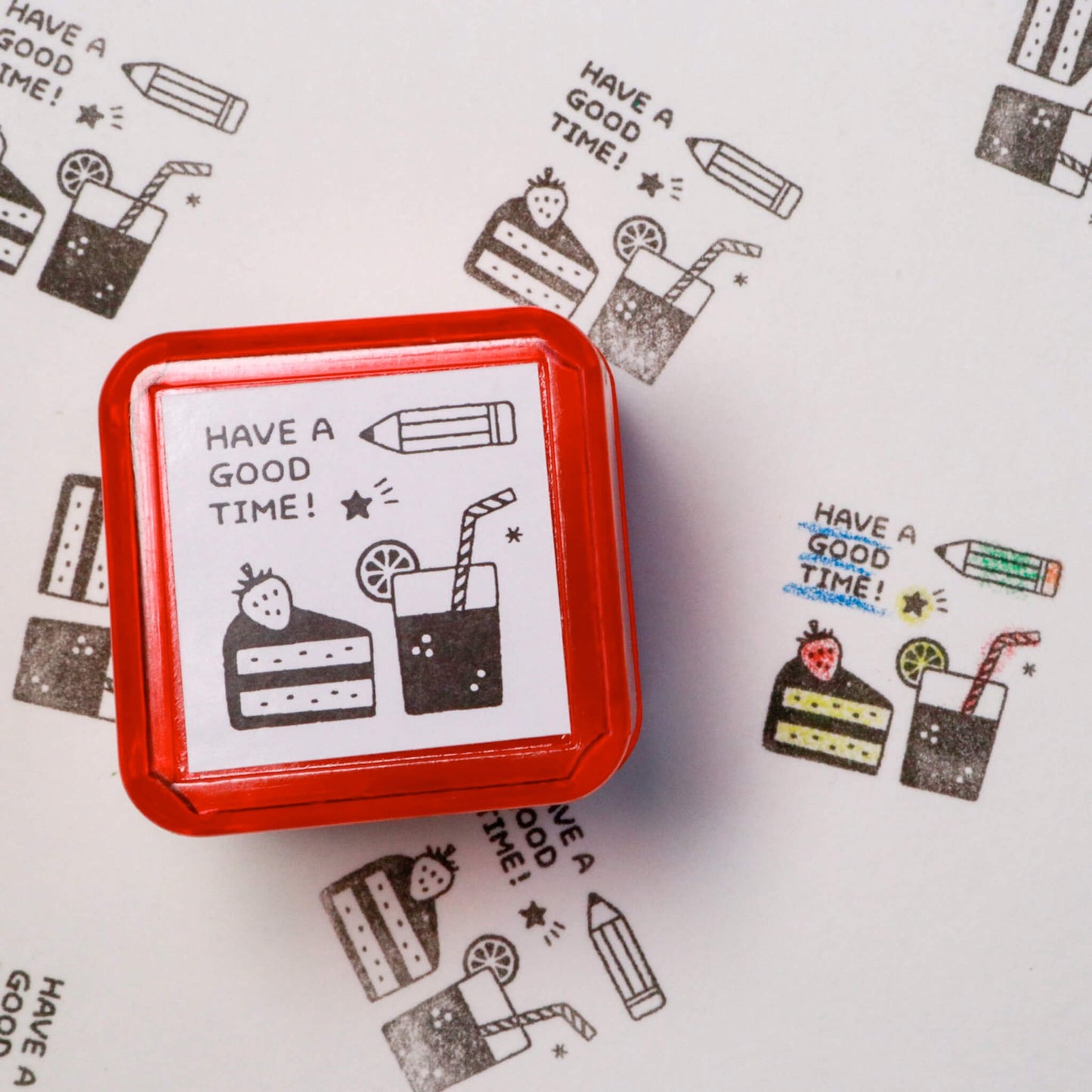 SANBY × Eric Small Things Pre - inked Stamp - Tea Time - Pre - inked Stamps