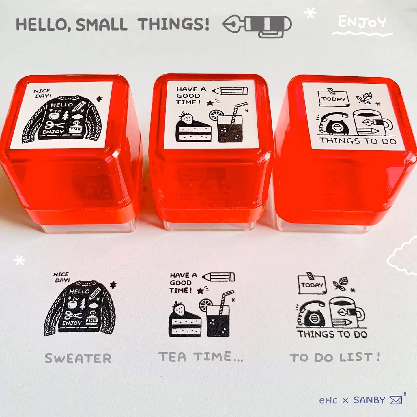 SANBY × Eric Small Things Pre - inked Stamp - Things To Do - Pre - inked Stamps