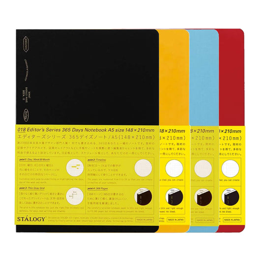 STÁLOGY Editor's Series 365 Days Notebook A5 - Black - Notebooks
