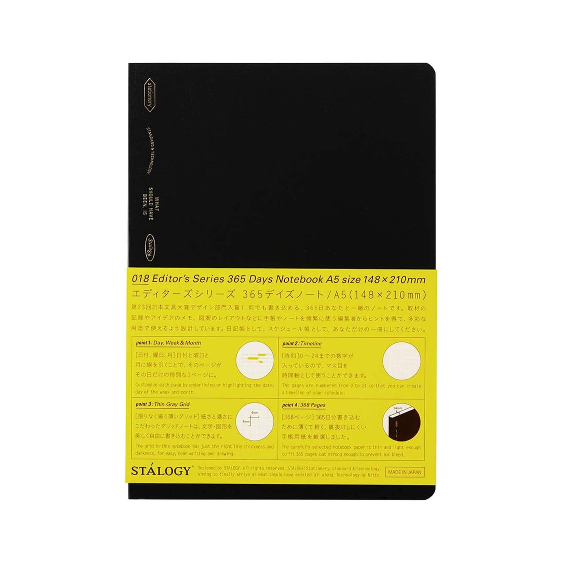 STÁLOGY Editor's Series 365 Days Notebook A5 - Black - Notebooks