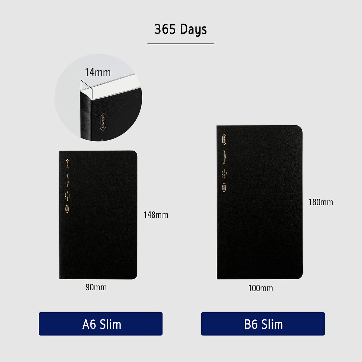STÁLOGY Editor's Series 365 Days Notebook A6 Slim Black - Notebooks