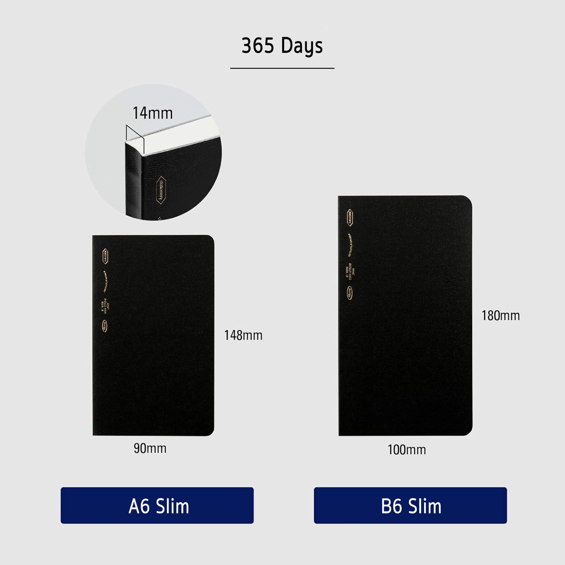 STÁLOGY Editor's Series 365 Days Notebook A6 Slim Black - Notebooks