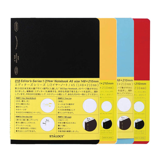 STÁLOGY Editor's Series Half - Year Notebook A5 - Black - Notebooks