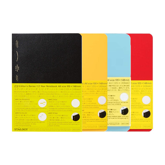 STÁLOGY Editor's Series Half - Year Notebook A6 - Black - Notebooks
