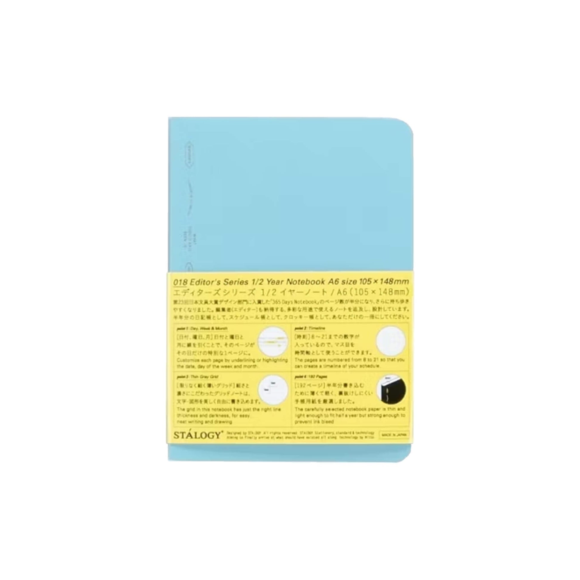 STÁLOGY Editor's Series Half - Year Notebook A6 - Blue - Notebooks