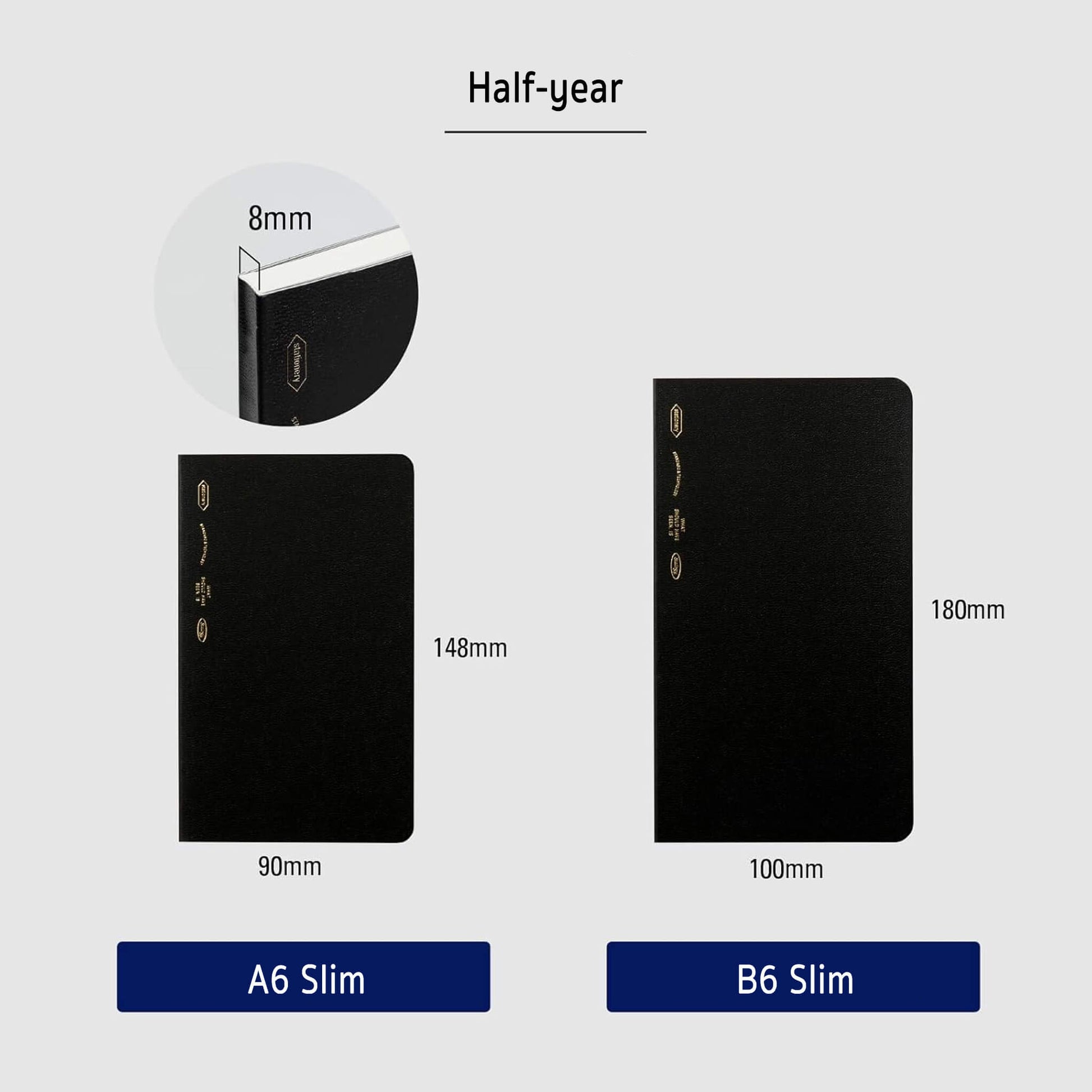 STÁLOGY Editor's Series Half - Year Notebook B6 Slim Black - Notebooks
