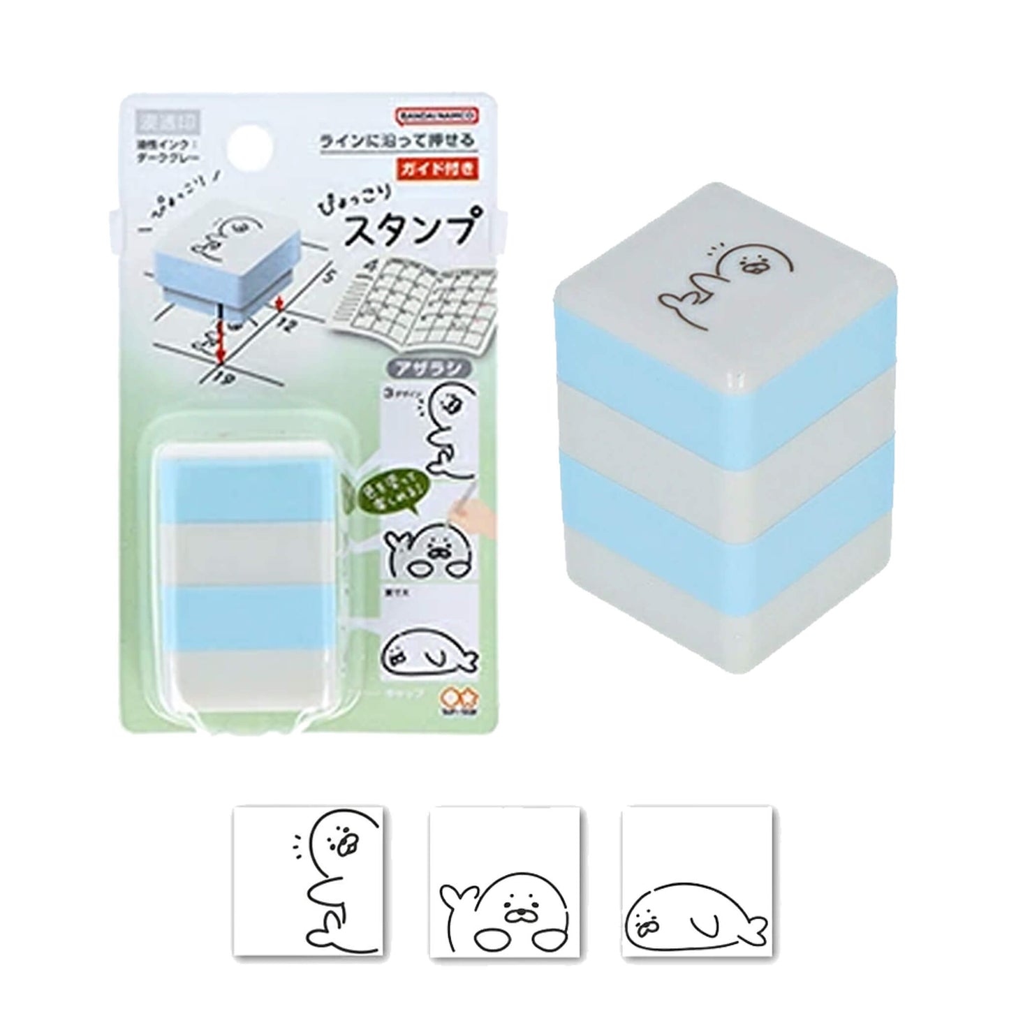 Sun - Star Pyokkori Stamp Set 2nd Edition Seal - Pre - inked Stamps