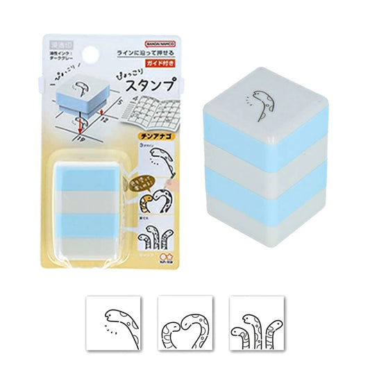 Sun - Star Pyokkori Stamp Set 2nd Edition Spotted Garden Eel - Pre - inked Stamps