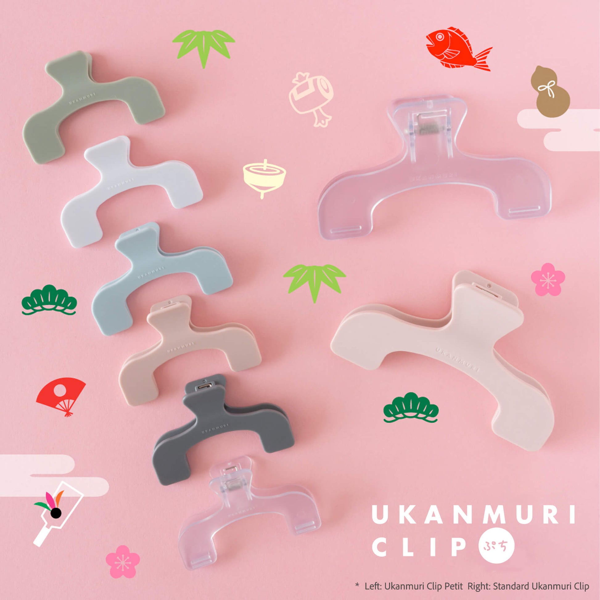 Sun - Star Ukanmuri U - shaped Clip Petit - Watery Clear - Clips