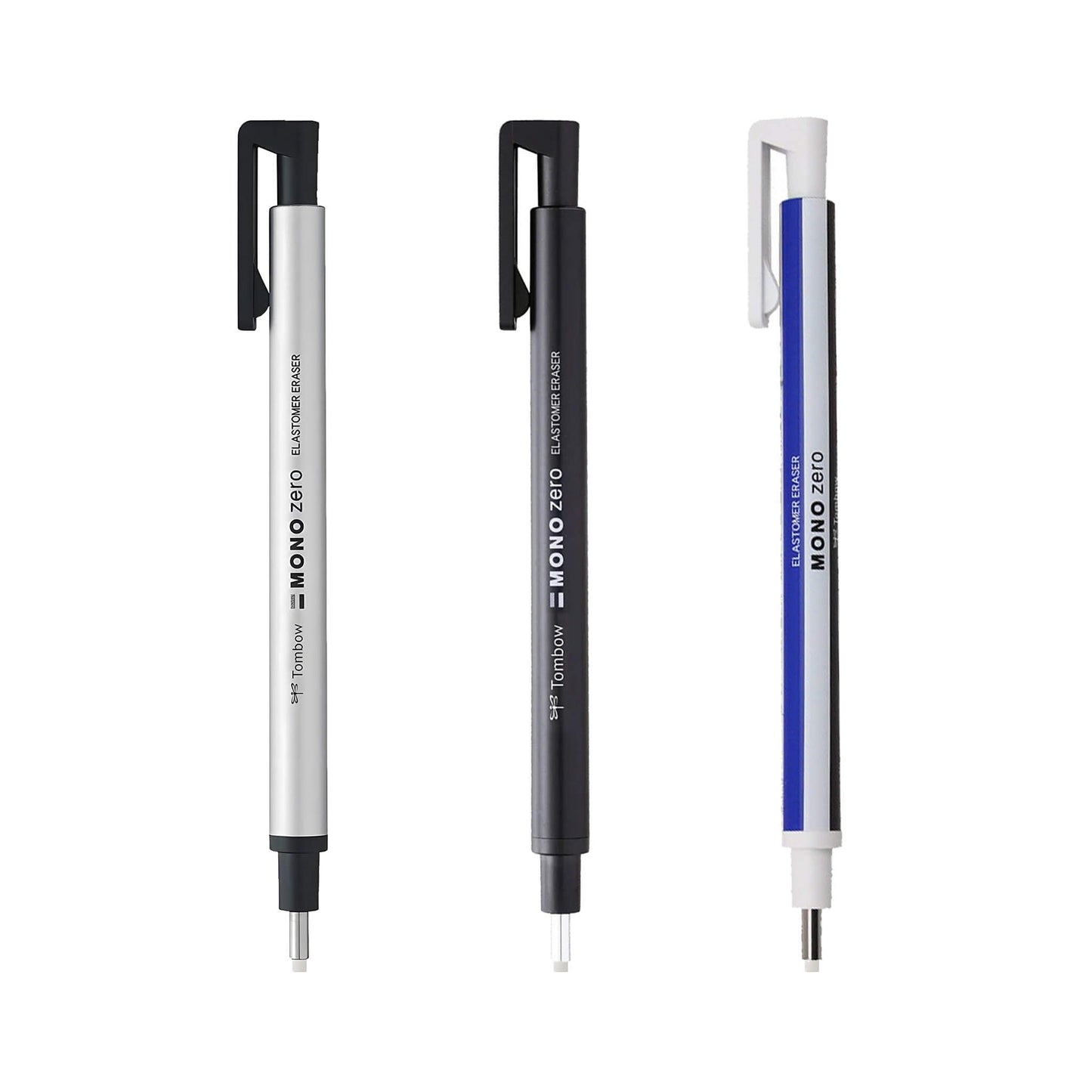 Tombow MONO Zero Pen Style Eraser - Round Shape - Silver - Erasers
