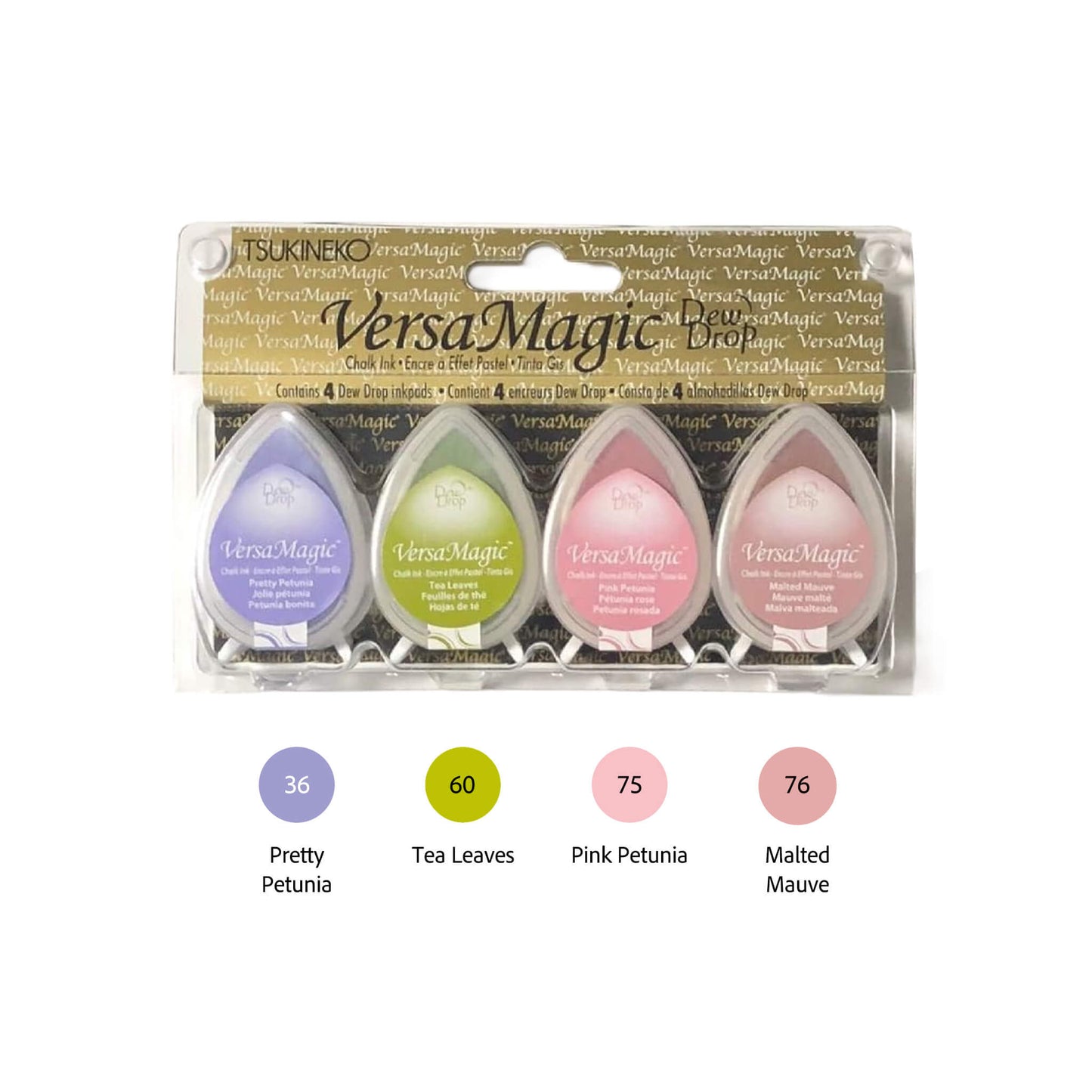 Tsukineko VersaMagic Dewdrop Stamp Ink Pad 4 - Color Set - Flower Pot - Stamp Ink Pads