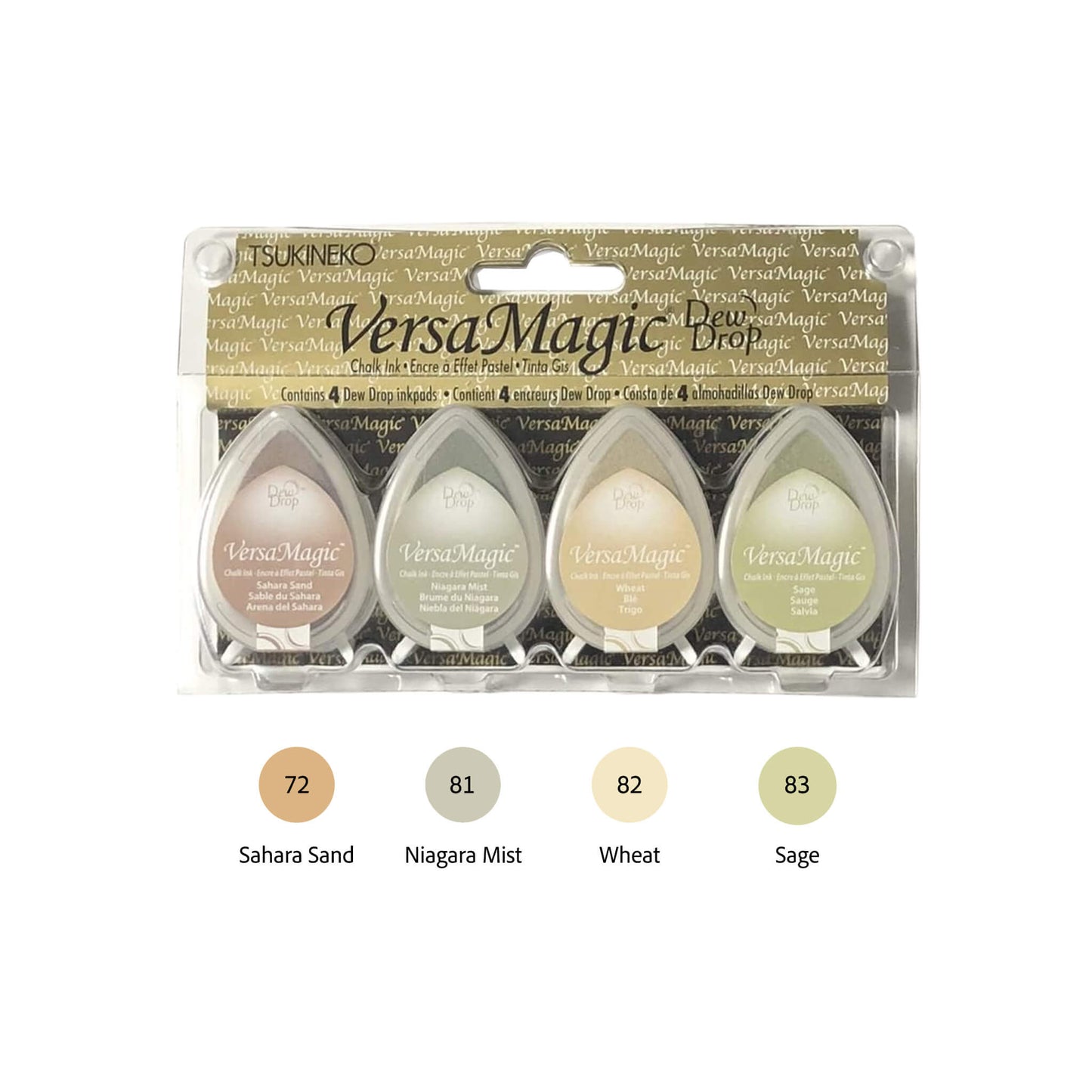 Tsukineko VersaMagic Dewdrop Stamp Ink Pad 4 - Color Set - Four Corners - Stamp Ink Pads