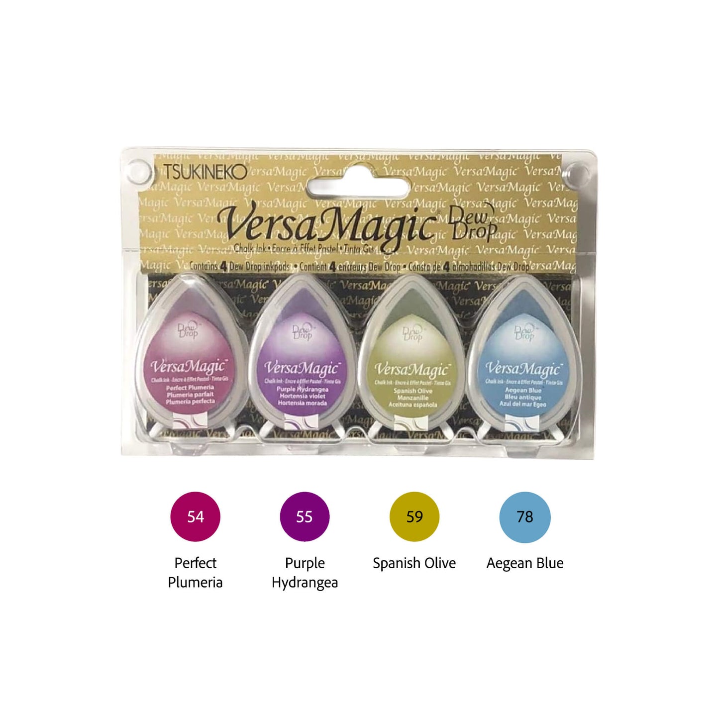 Tsukineko VersaMagic Dewdrop Stamp Ink Pad 4 - Color Set - Jewel Box - Stamp Ink Pads