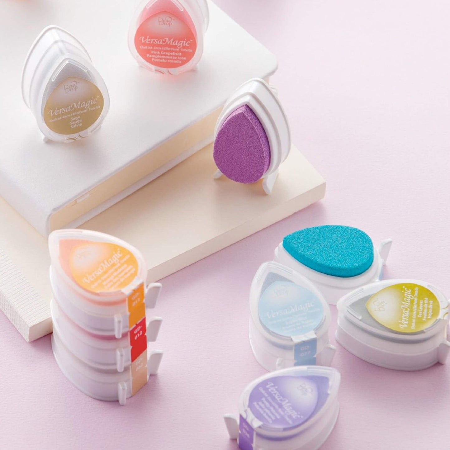 Tsukineko VersaMagic Dewdrop Stamp Ink Pad 4 - Color Set - Pretty Pastel - Stamp Ink Pads