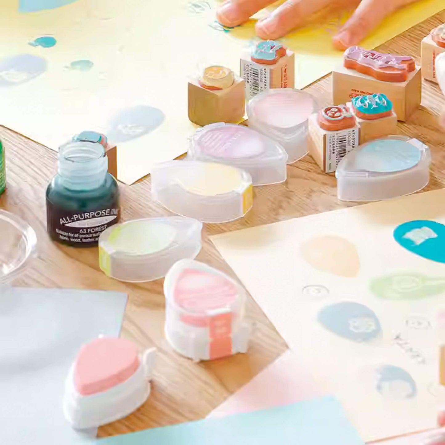 Tsukineko VersaMagic Dewdrop Stamp Ink Pad 4 - Color Set - Pretty Pastel - Stamp Ink Pads