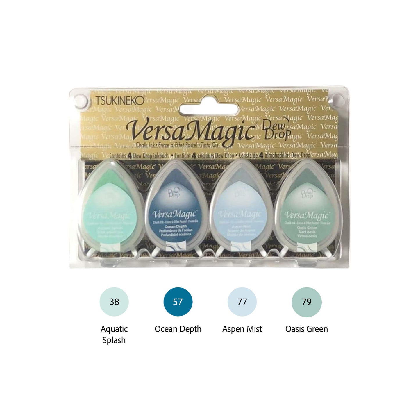 Tsukineko VersaMagic Dewdrop Stamp Ink Pad 4 - Color Set - Seashore - Stamp Ink Pads