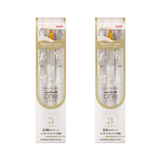 Uni - ball ONE Gel Pen Creative Color - White & Metallic Color 3 - color Set - 0.38mm - Gel & Rollerball Pens