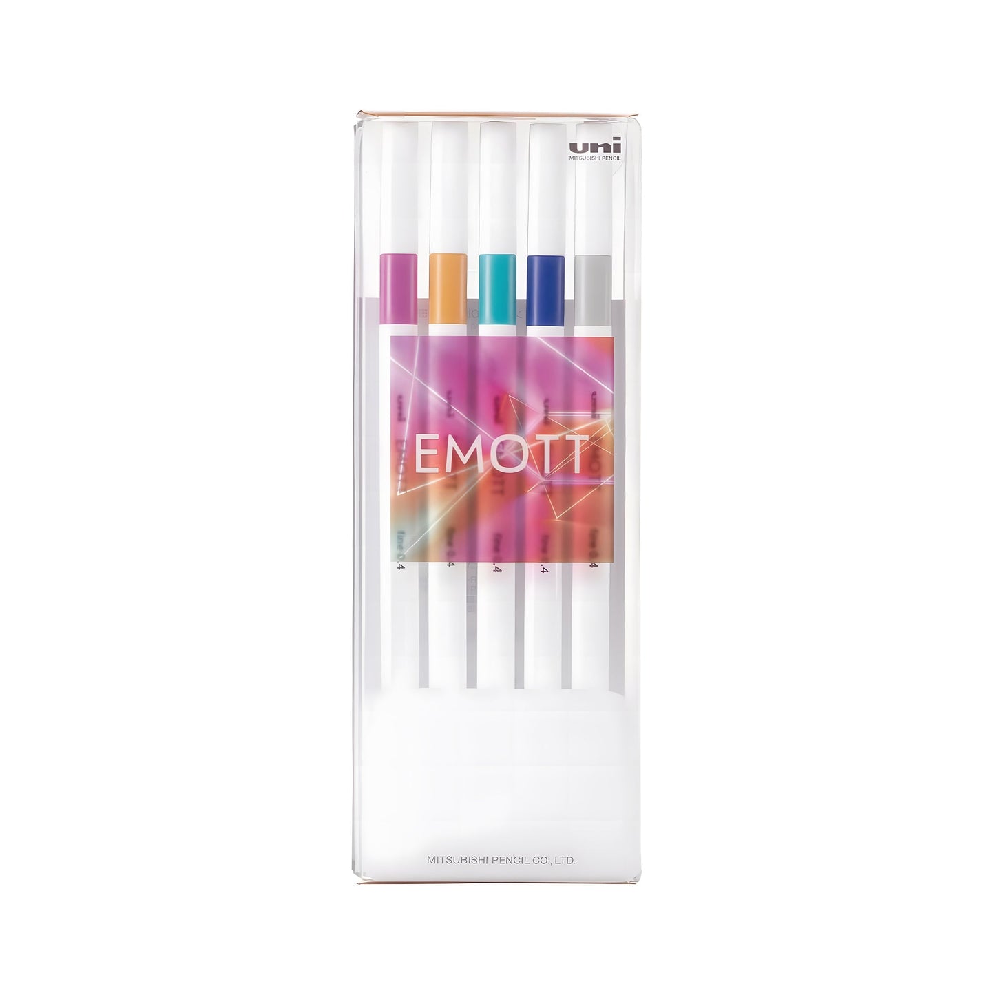 Uni Mitsubishi Emott Fineliner 5 - Color Set No.12 Virtual Color - Fine - Tip Markers