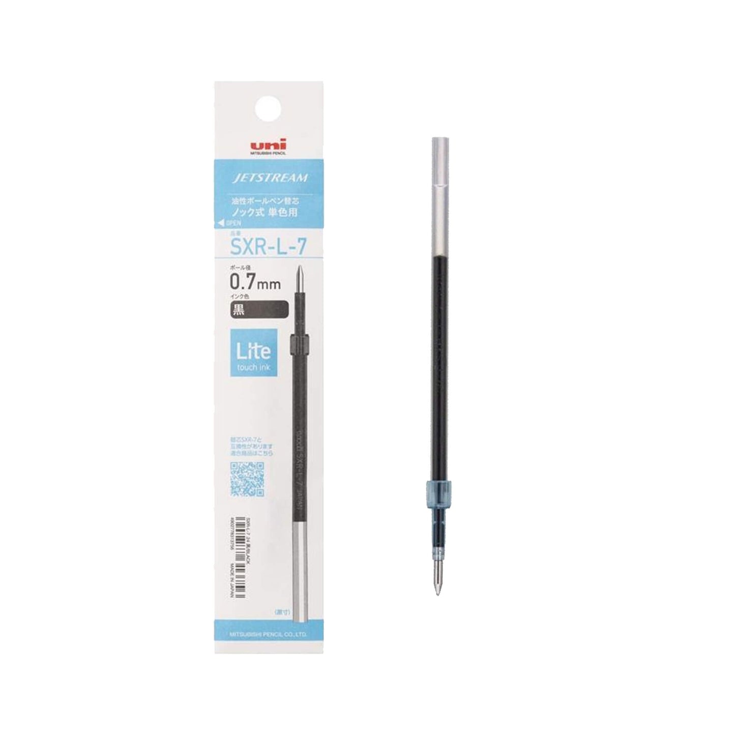 Uni Mitsubishi Jetstream Lite Ballpoint Pen Refill SXR - L - 7 0.7mm - Black - Pen Refills