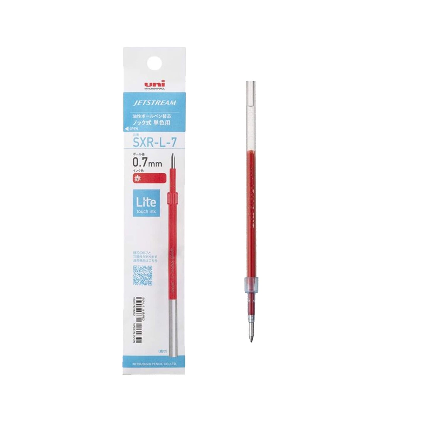 Uni Mitsubishi Jetstream Lite Ballpoint Pen Refill SXR - L - 7 0.7mm - Red - Pen Refills