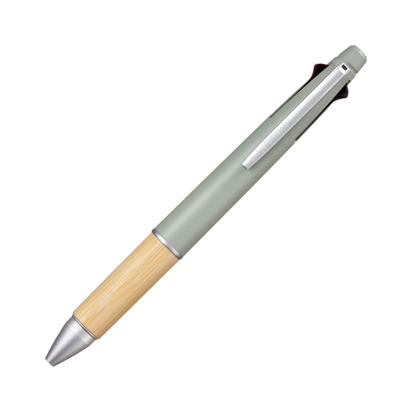 Uni Mitsubishi Jetstream Multi - functional 4&1 Ballpoint Pen with Bamboo Grip - Bamboo / Sage - Multi - Functional Pens