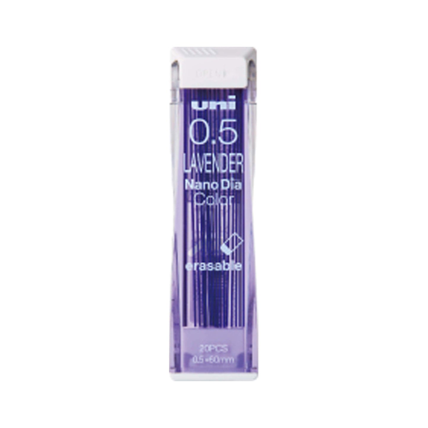 Uni Mitsubishi NanoDia Color Erasable Lead 0.5mm - Lavender - Pencil Leads