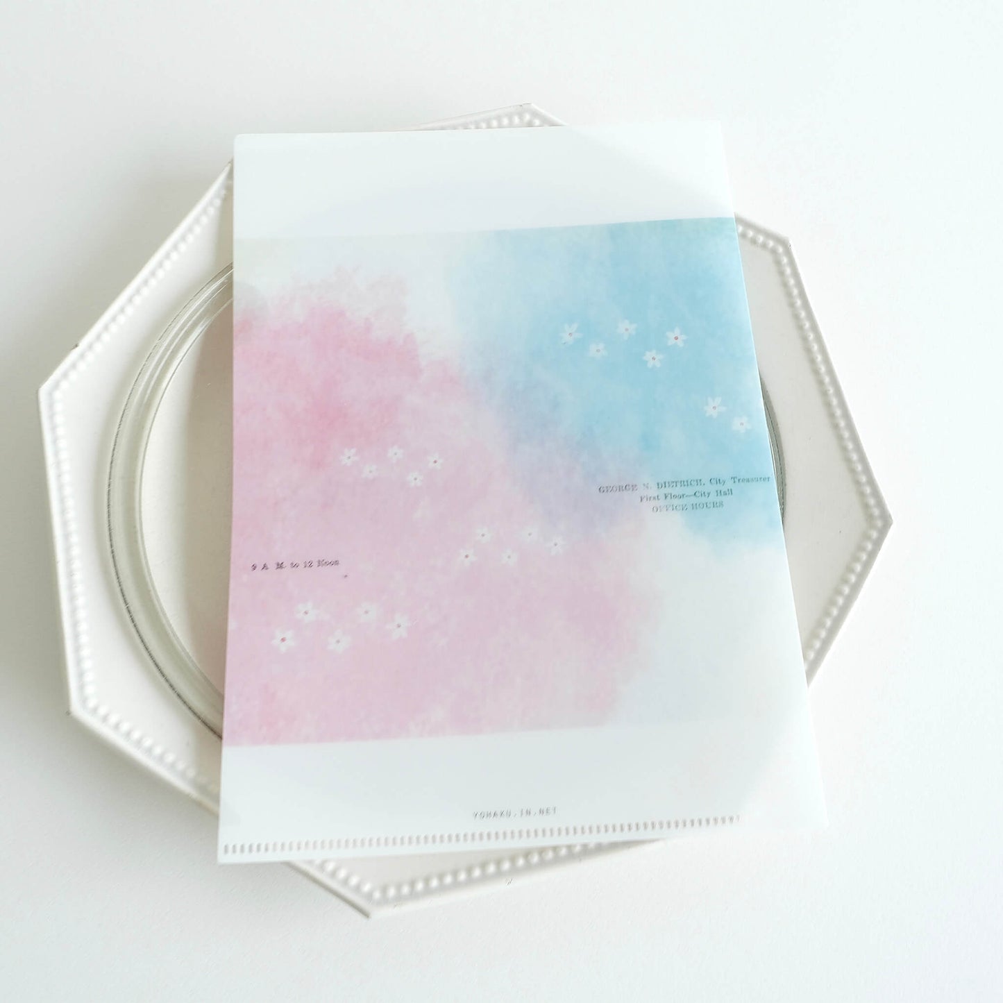 Yohaku Clear File M - 182 A5 - Hanagumori - File Folders