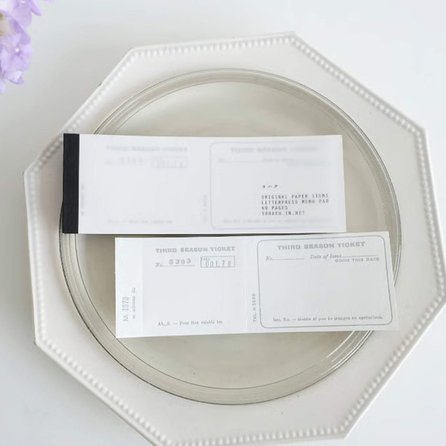 Yohaku Letterpress Memo Pad M - 167 Ticket Gray - Memo Pads