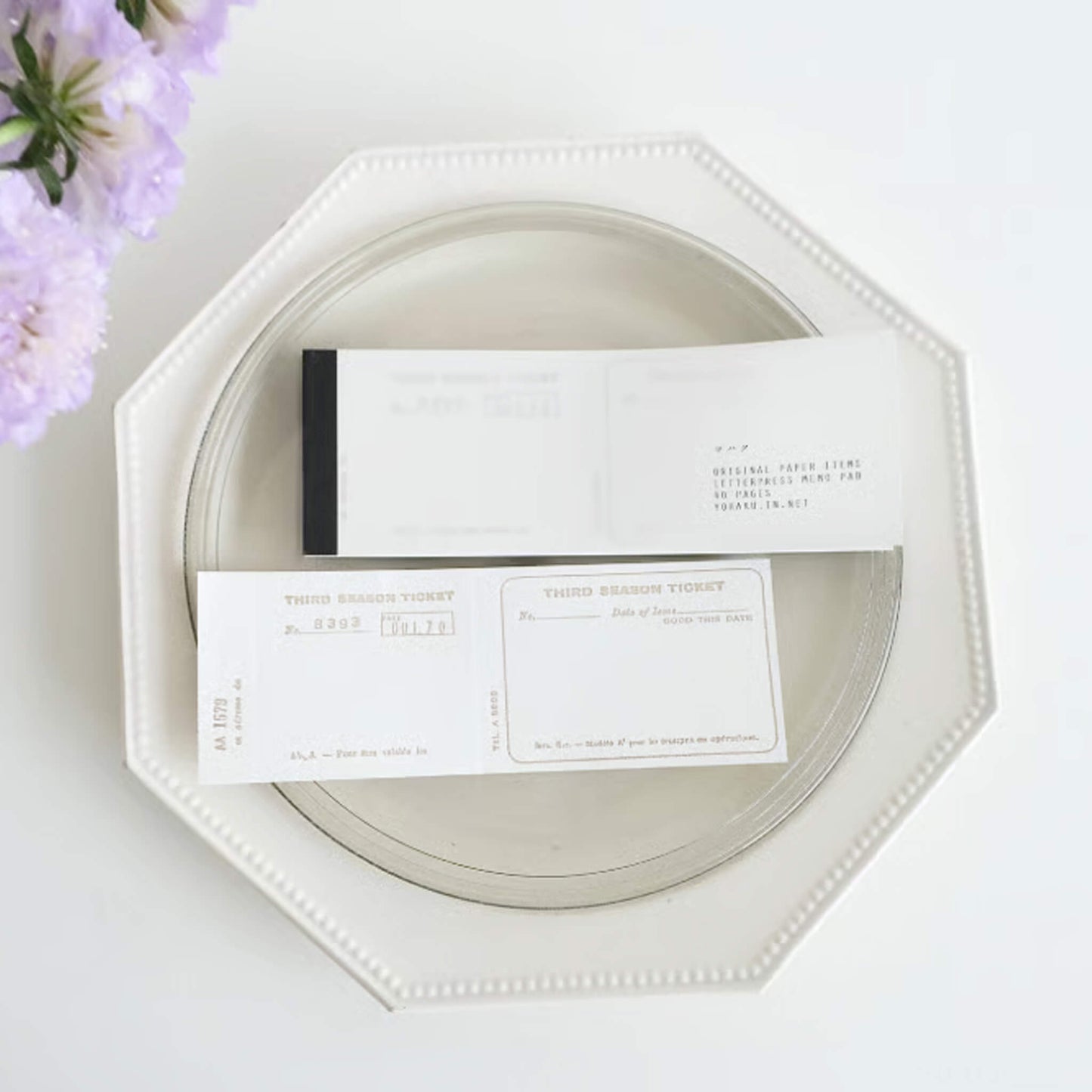 Yohaku Letterpress Memo Pad M - 168 Ticket Brozen - Memo Pads