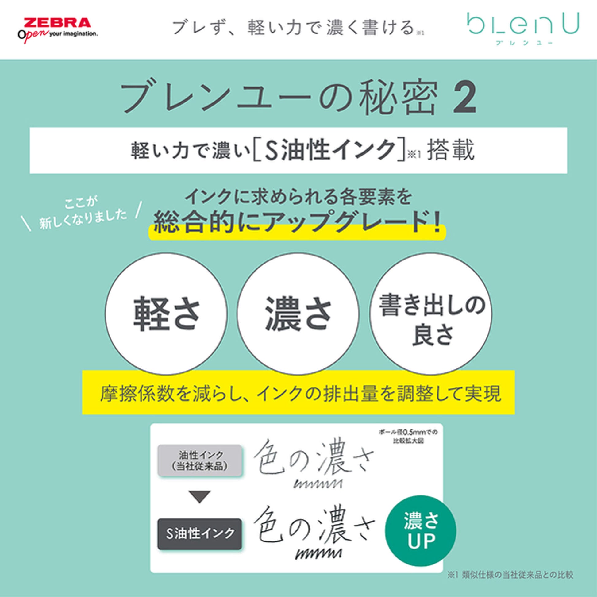 Zebra bLen U Ballpoint Pen 0.7mm - Black - Ballpoint Pens