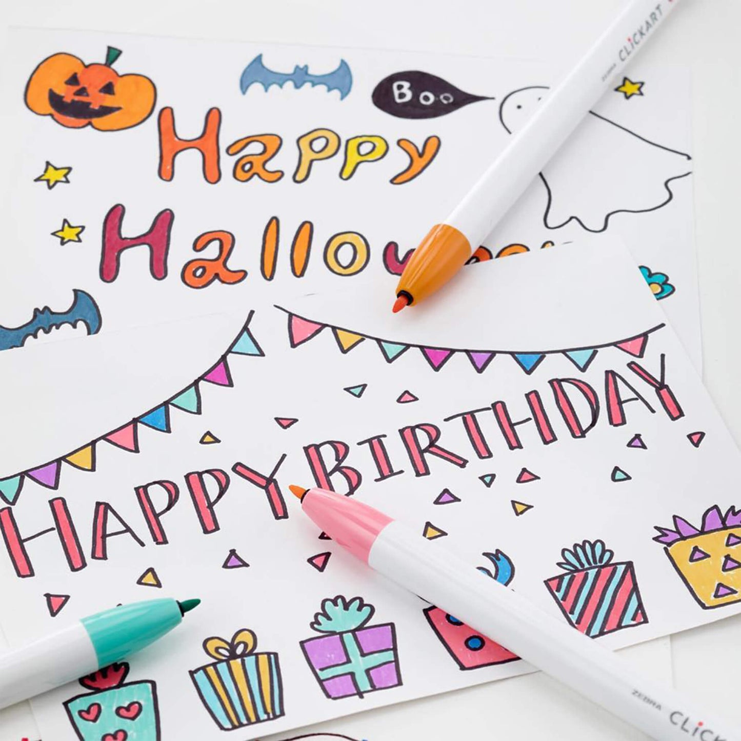 Zebra Clickart Retractable Marker 12 - color set - Dark - Fine - Tip Markers