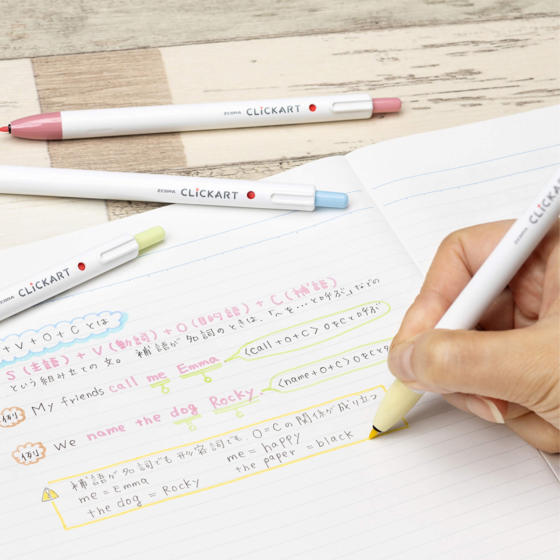 Zebra Clickart Retractable Marker 12 - color set - Pastel - Fine - Tip Markers