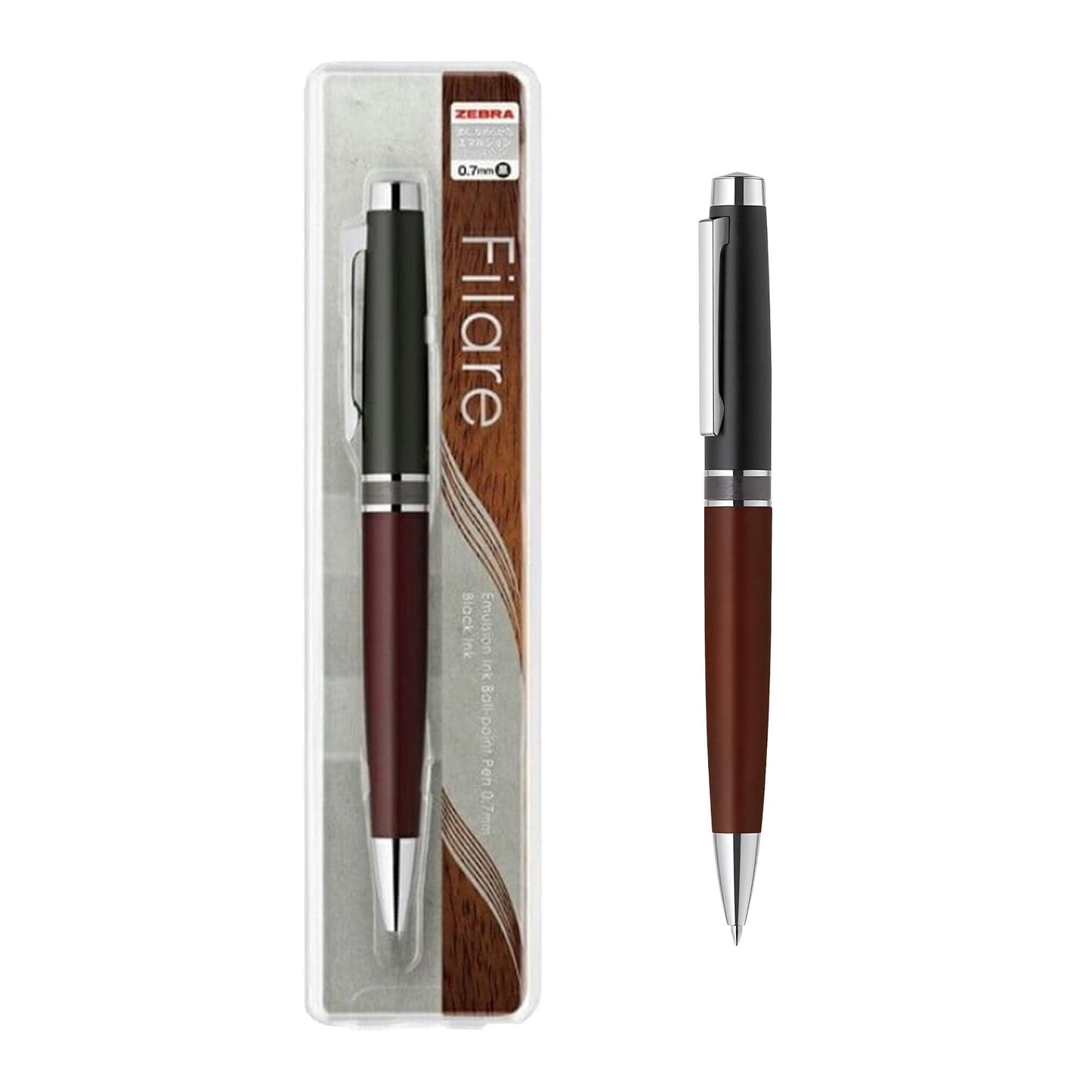 Zebra Filare Wood Ballpoint Pen Twist Type - Wood / Black - Ballpoint Pens