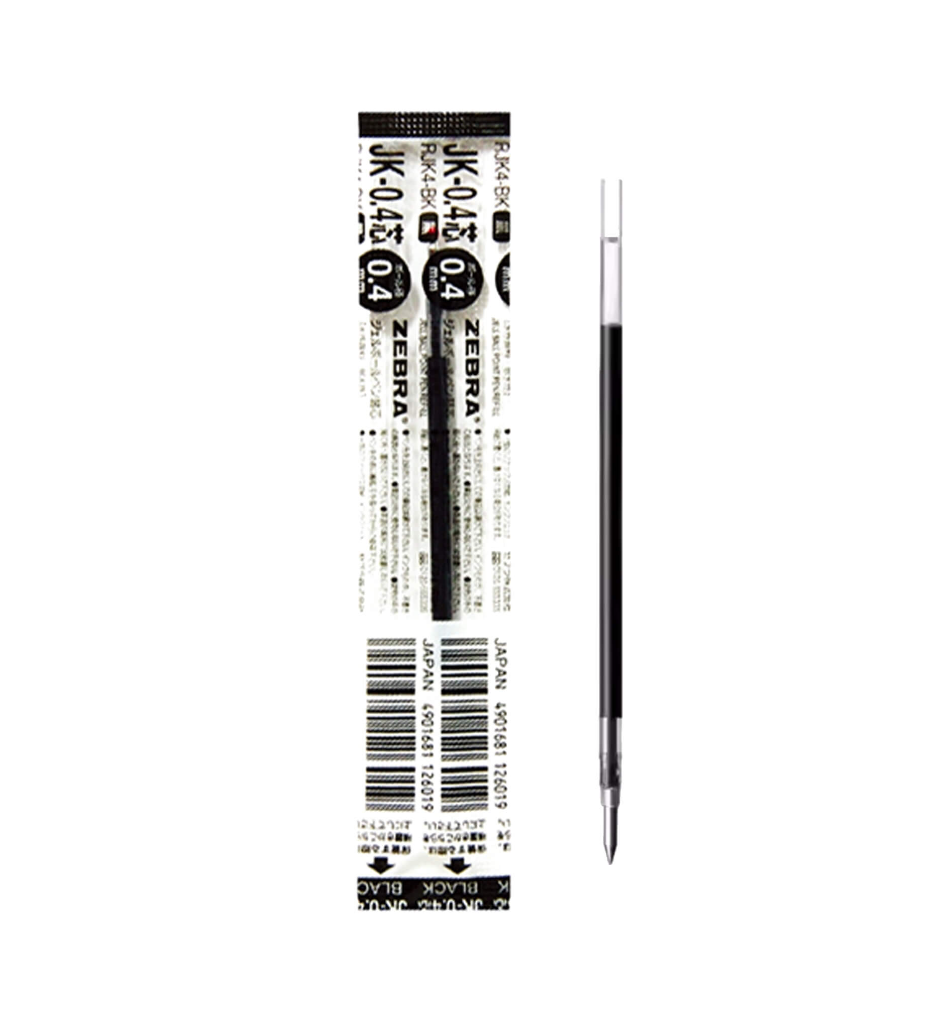Zebra Gel Ink Refill JK - 0.4 for Sarasa Multi Pen 0.4mm - Black - Pen Refills