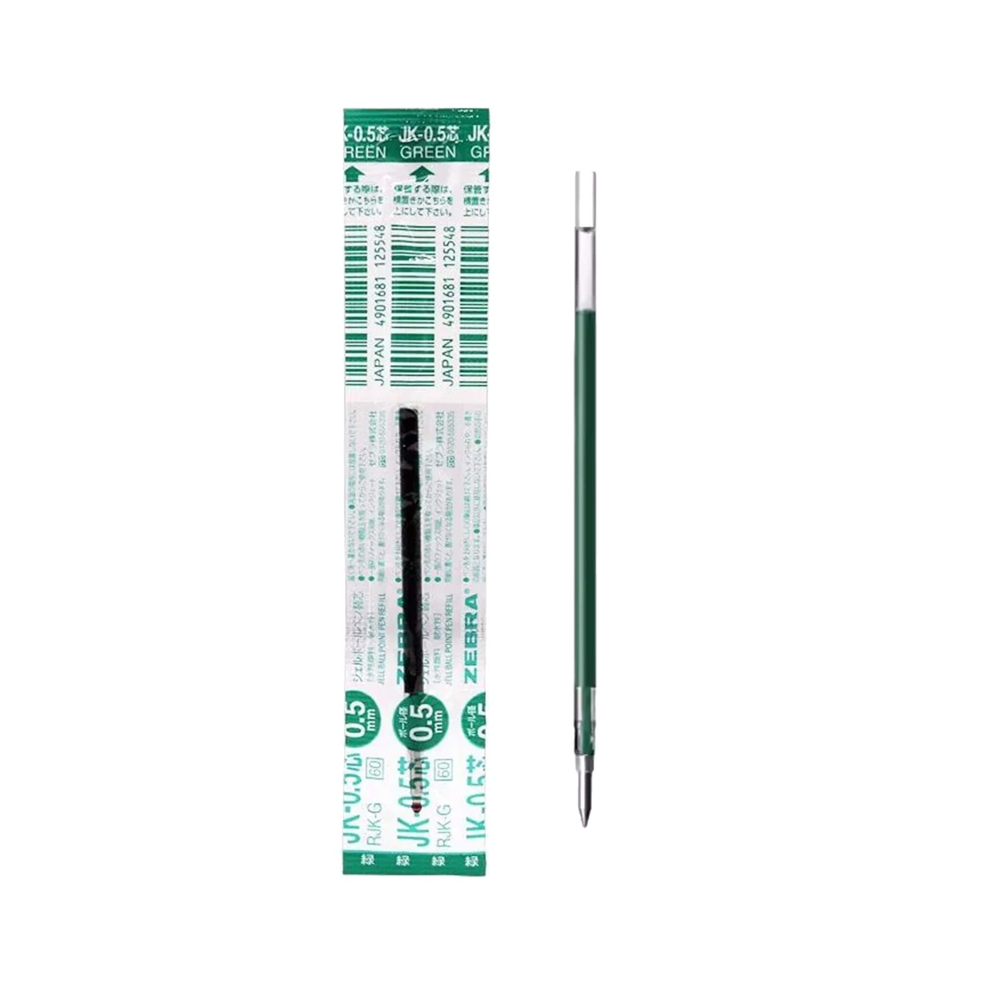 Zebra Gel Ink Refill JK - 0.5 for Sarasa Multi Pen 0.5mm - Green - Pen Refills