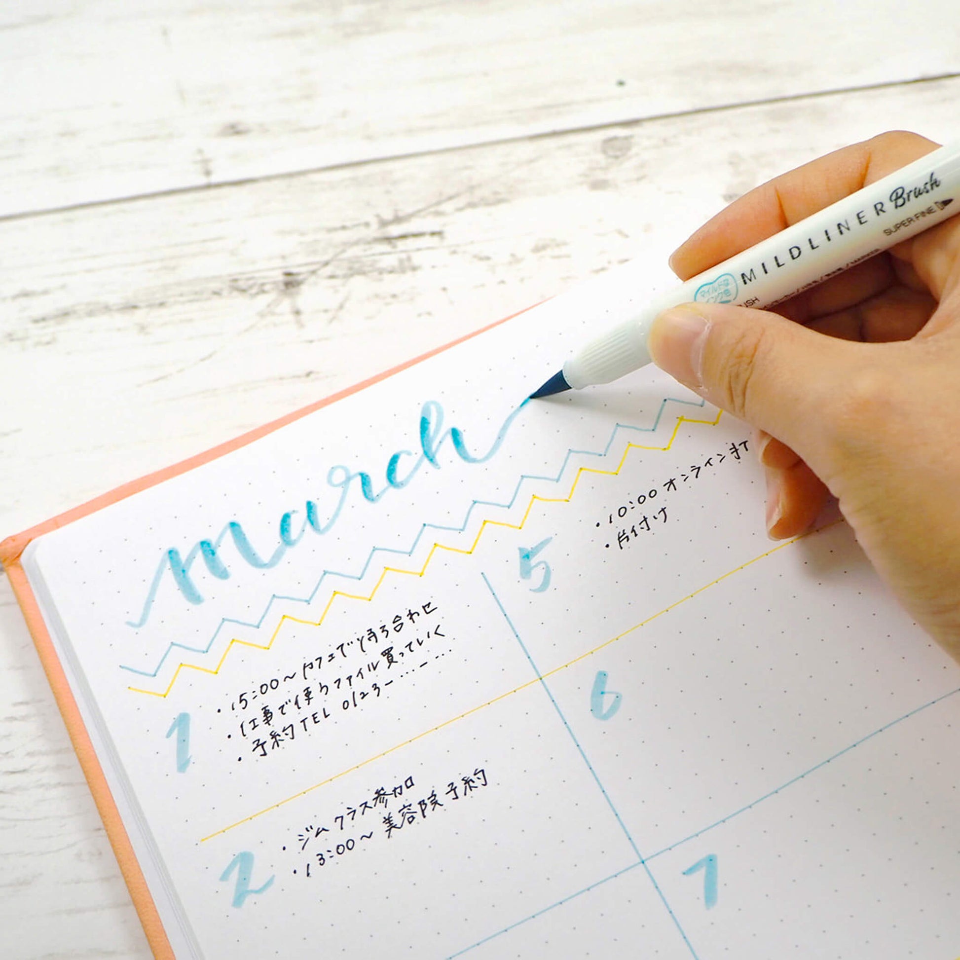 Zebra Mildliner Brush Pen Set of 5 - Soothing Mild Colors - Brush Pens