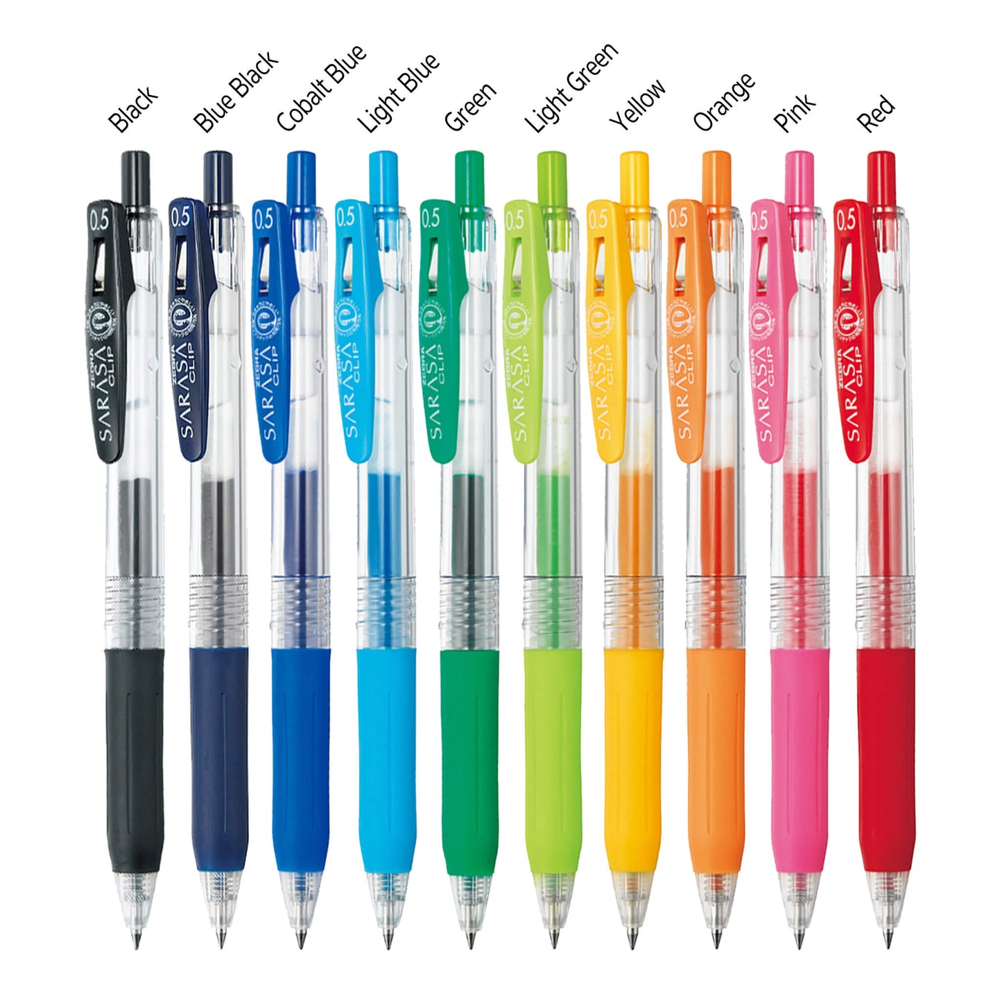 Zebra Sarasa Clip Gel Pen 10 - color Set 0.4mm/0.5mm - 0.4mm - Gel & Rollerball Pens
