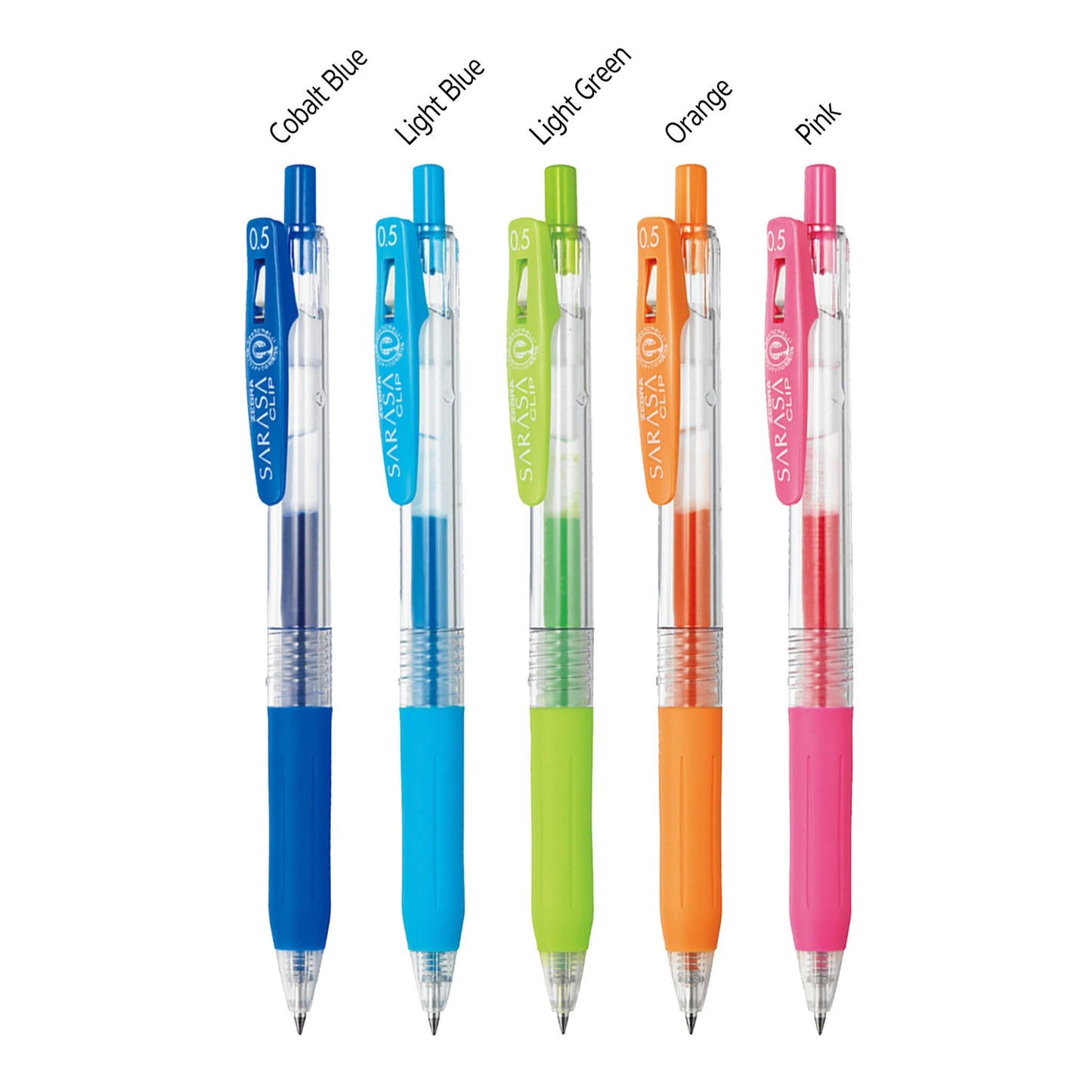 Zebra Sarasa Clip Gel Pen 5 - color Set 0.4mm/0.5mm - 0.4mm - Gel & Rollerball Pens