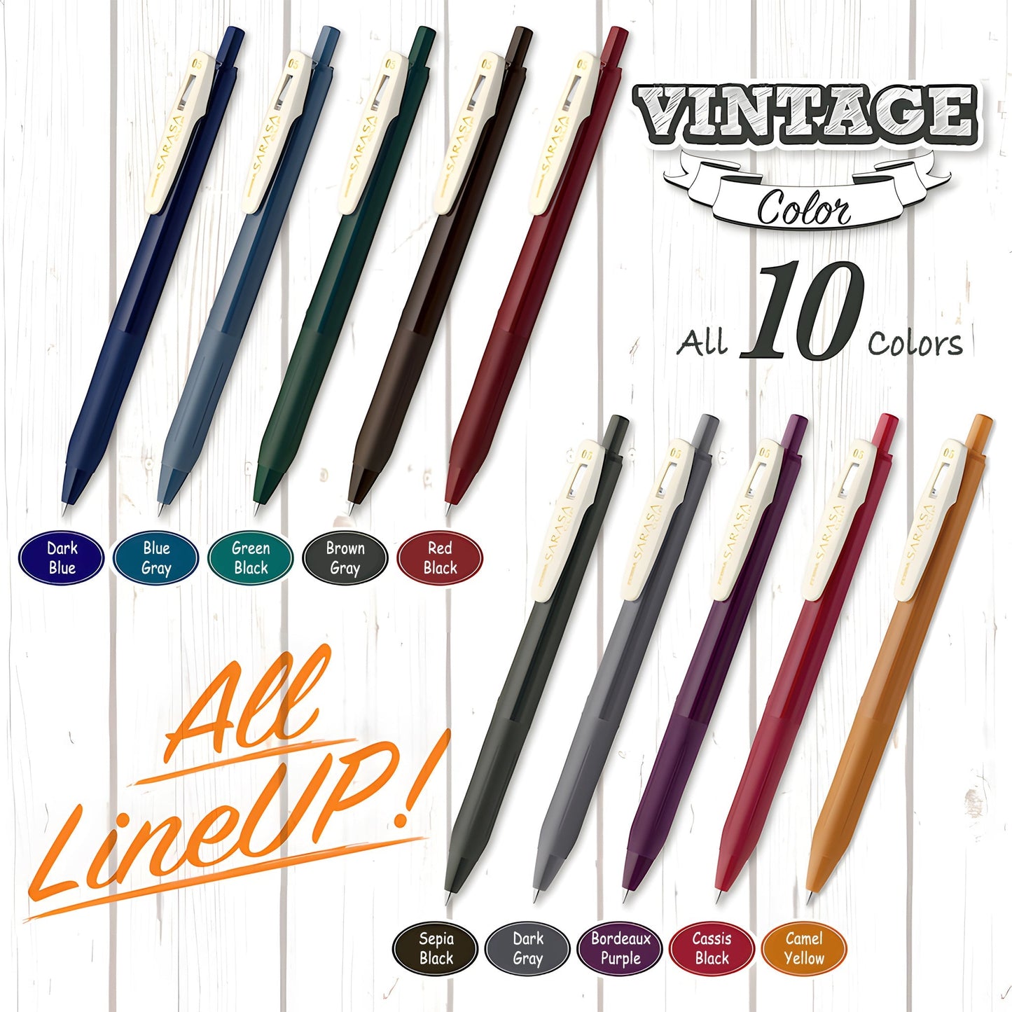 Zebra Sarasa Clip Gel Pen Vintage Color - Sepia Black - Gel & Rollerball Pens