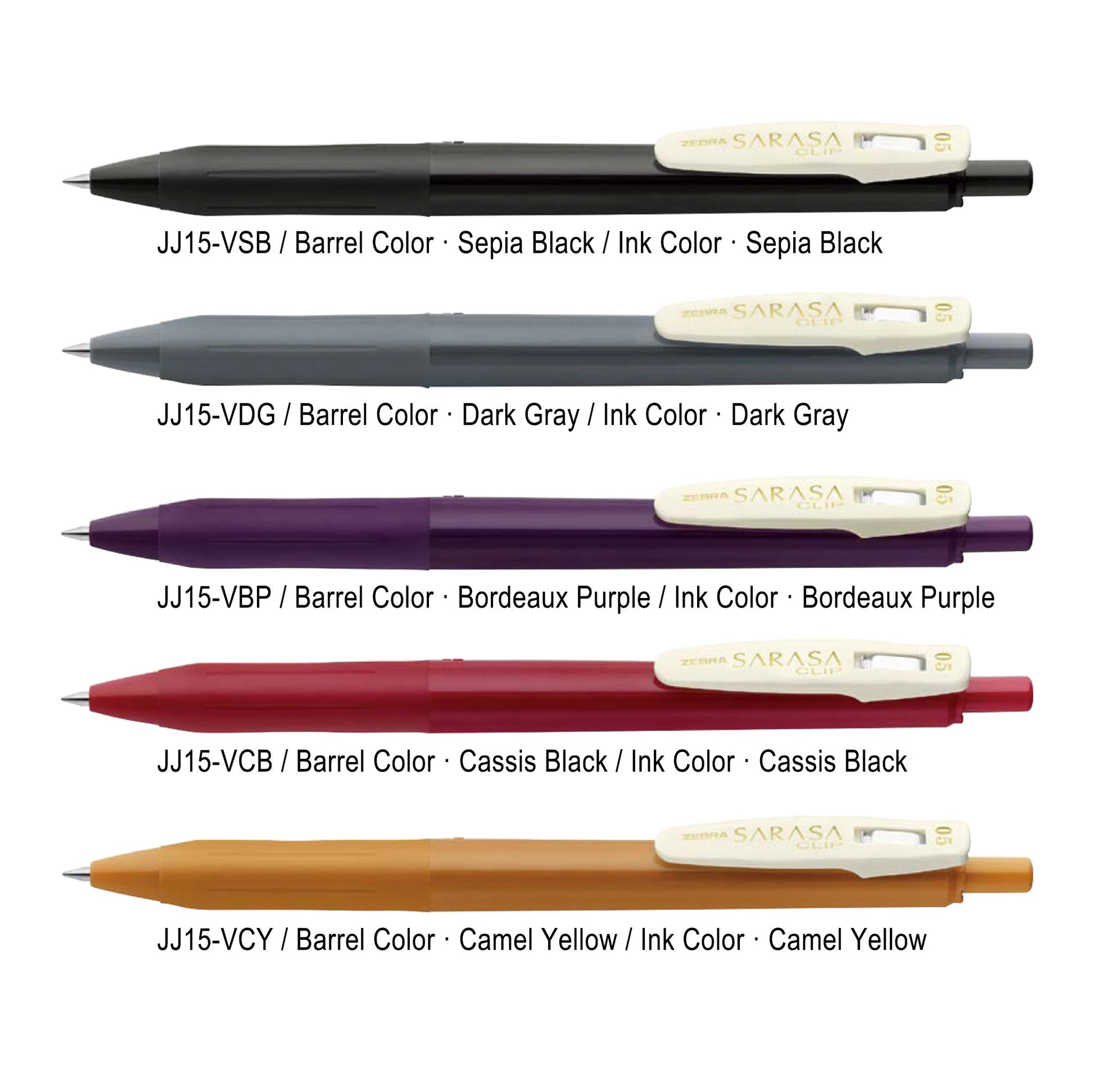 Zebra Sarasa Clip Gel Pen Vintage Color - Sepia Black - Gel & Rollerball Pens