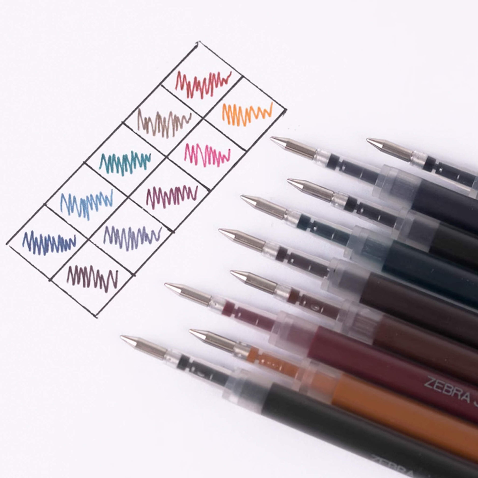 Zebra Sarasa Clip Gel Pen Vintage Colors JF - 0.5 Refills 0.5mm - Blue Black - Pen Refills