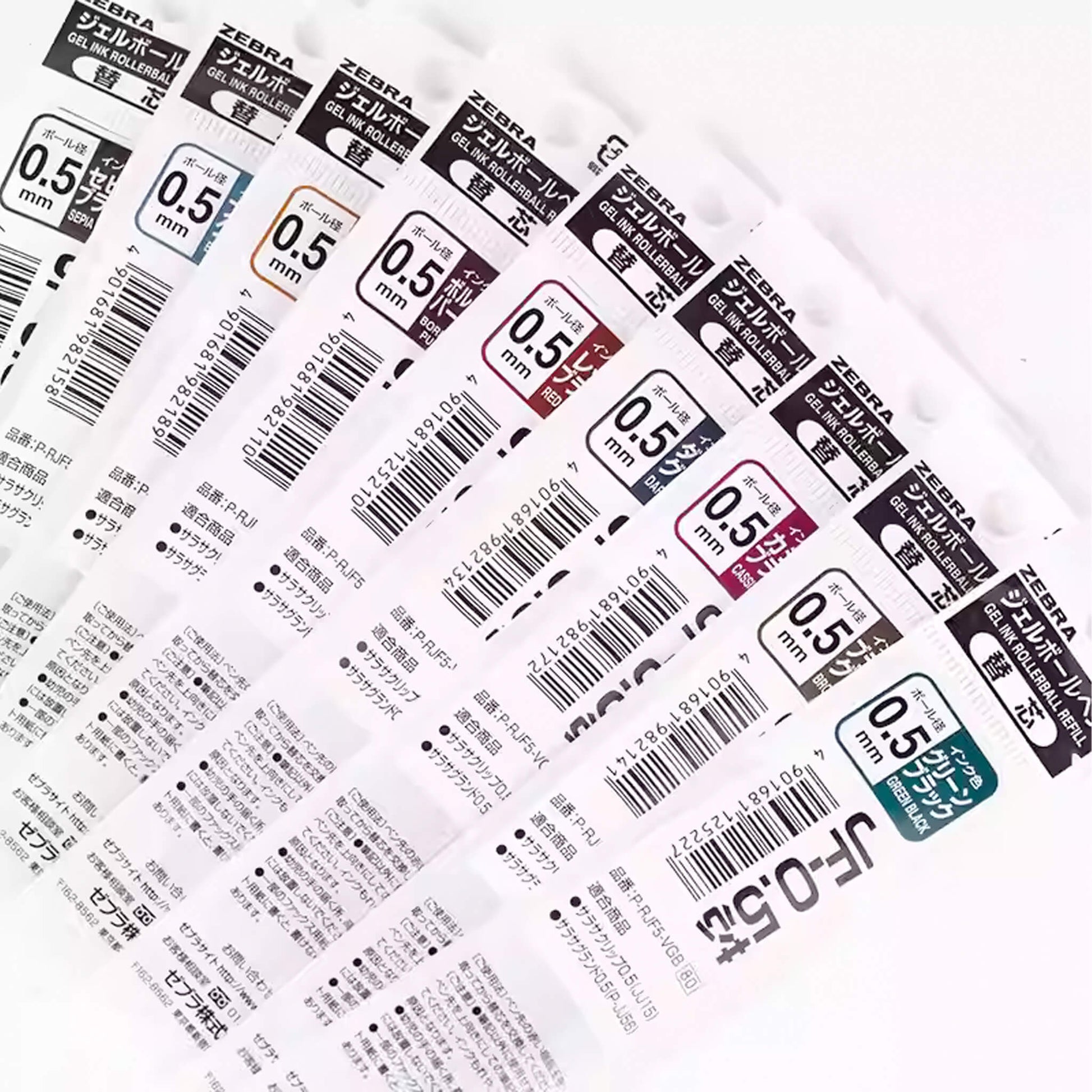 Zebra Sarasa Clip Gel Pen Vintage Colors JF - 0.5 Refills 0.5mm - Blue Black - Pen Refills