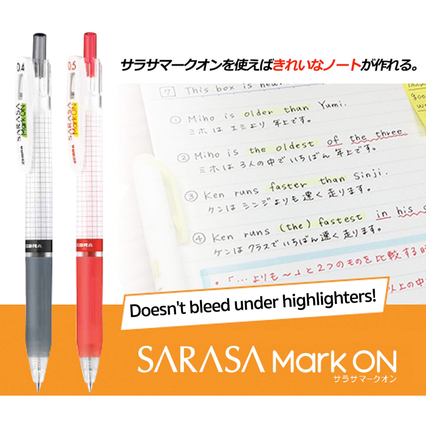 Zebra Sarasa Mark On Gel Pen Refill MJF - 0.4 Black - Pen Refills