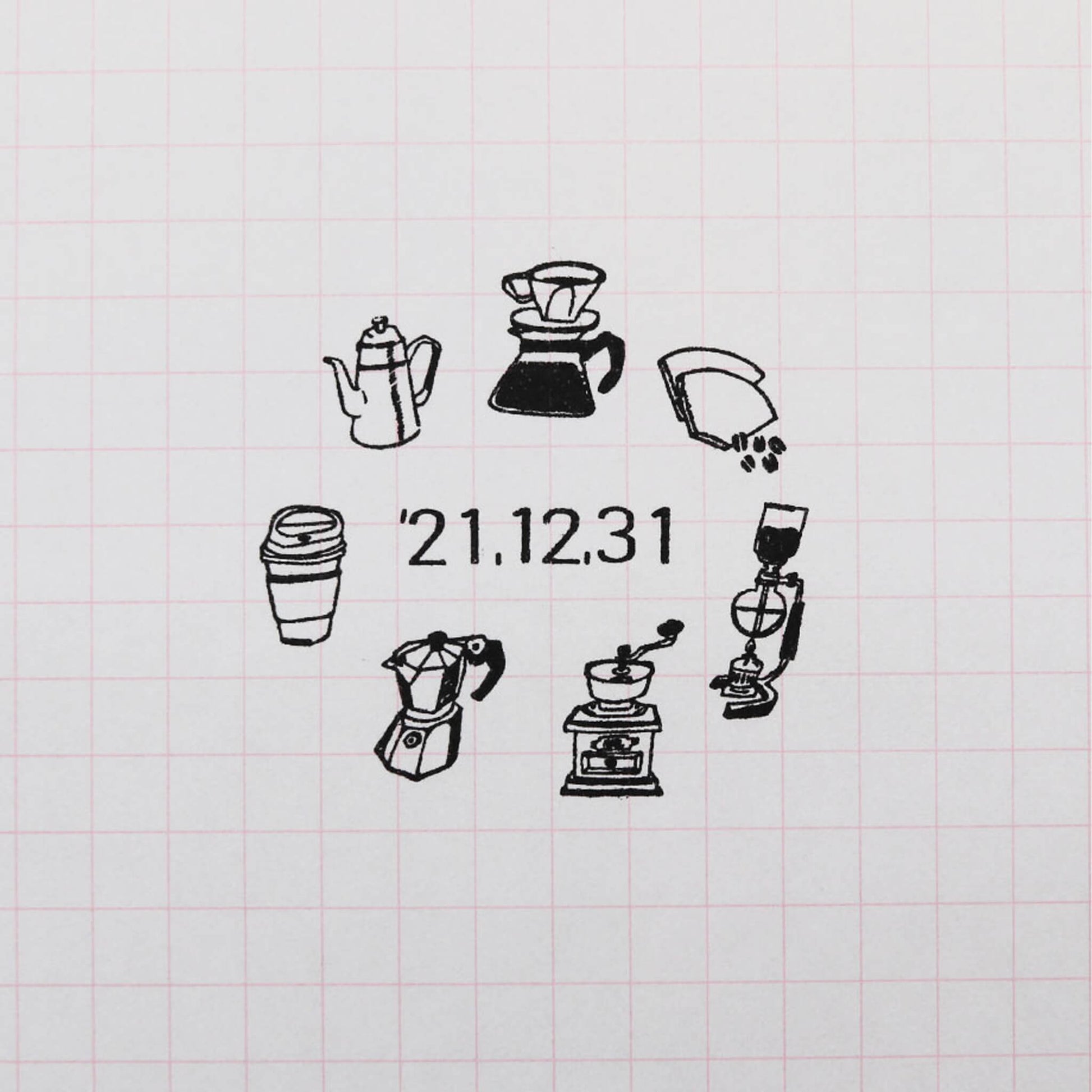 36 Sublo × Hoshino Shiho Rotating Date Stamp - Coffee Goods - Date Stamps