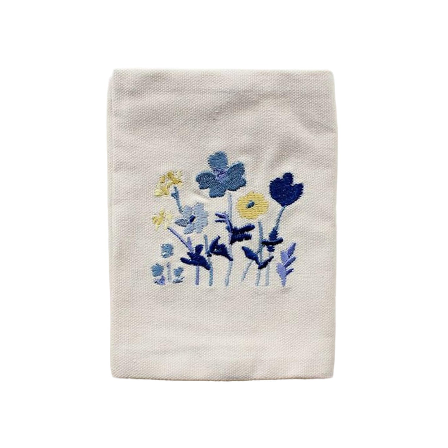 Furukawa Shiko Embroidered Book Cover A6 - Blue Flower - Hontowatashi [Bokomslag]